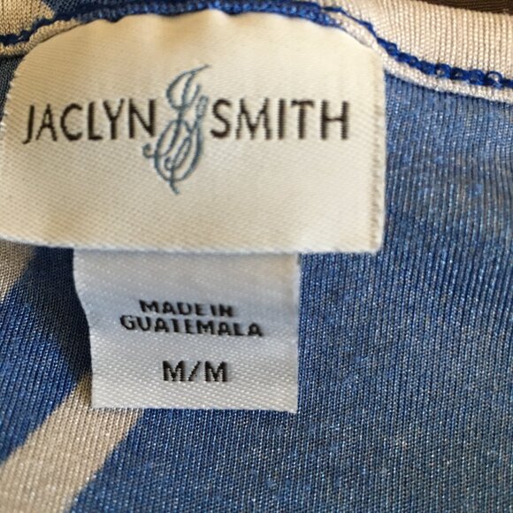 Jaclyn Smith, blue & gray color top , v neck, M - Picture 4 of 8